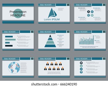Professional business presentation, slide show vector design template