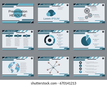 Professional business presentation, slide show vector design template