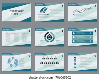 Professional business presentation, slide show vector design template