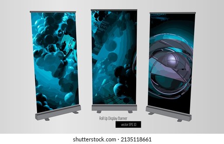 Professional business roll up banner design. Vector easy to editable