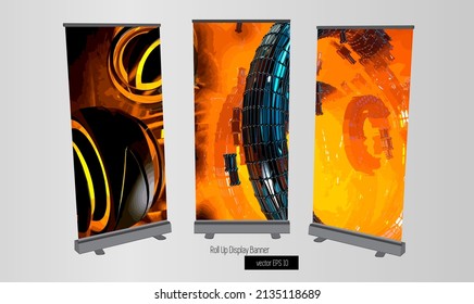 Professional business roll up banner design. Vector easy to editable