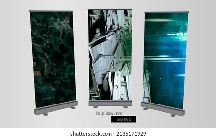 Professional business roll up banner design. Vector easy to editable