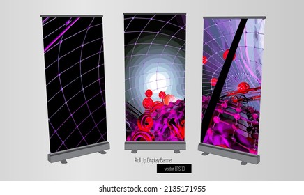 Professional business roll up banner design. Vector easy to editable
