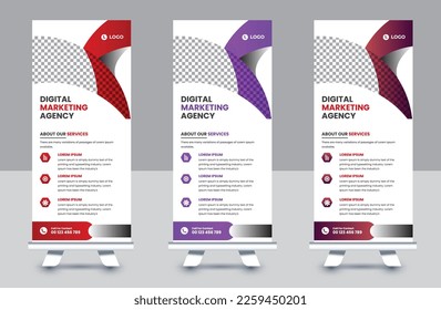 Professional business roll up banner and pull up banner template design