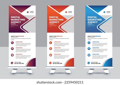 Professional business roll up banner and pull up banner template design