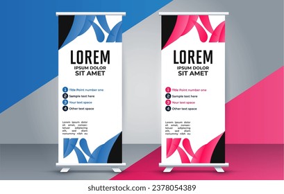 professional business roll up display standee template design