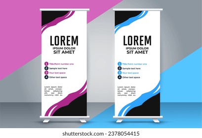 professional business roll up display standee template design