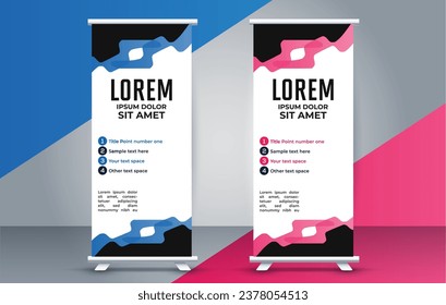 professional business roll up display standee template design