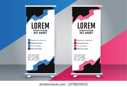 professional business roll up display standee template design
