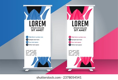 professional business roll up display standee template design