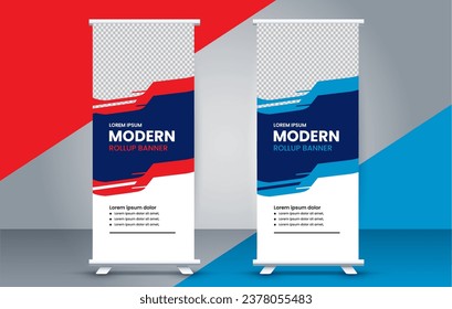 professional business roll up display standee template design 