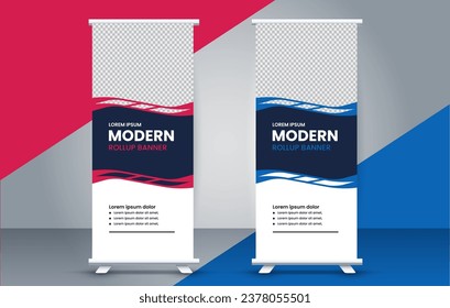 professional business roll up display standee template design 
