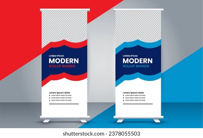 professional business roll up display standee template design 
