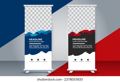 professional business roll up display standee template design 