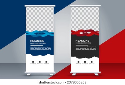 professional business roll up display standee template design 
