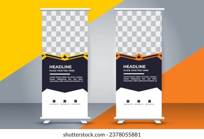 professional business roll up display standee template design 