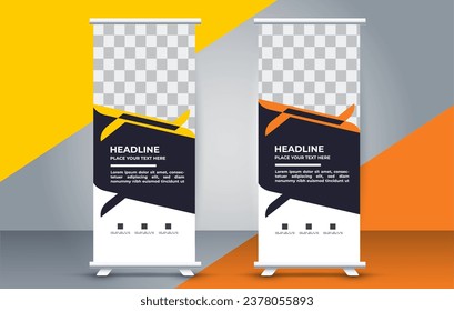professional business roll up display standee template design 
