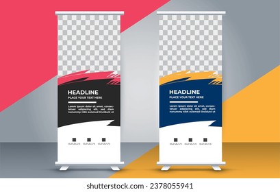 professional business roll up display standee template design 