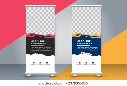 professional business roll up display standee template design 