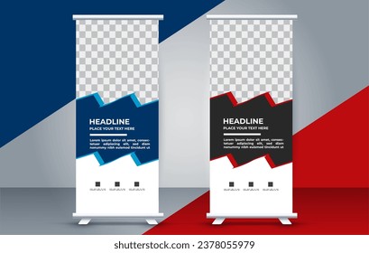 professional business roll up display standee template design 
