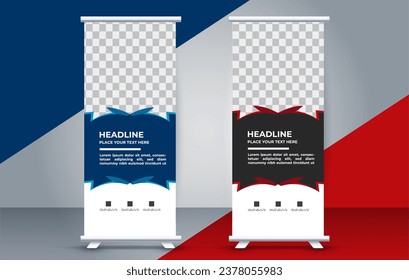 professional business roll up display standee template design 