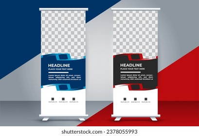 professional business roll up display standee template design 