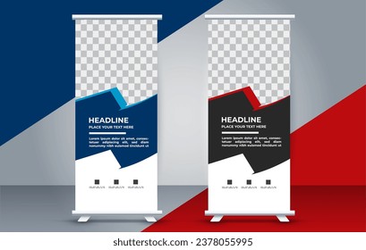 professional business roll up display standee template design 