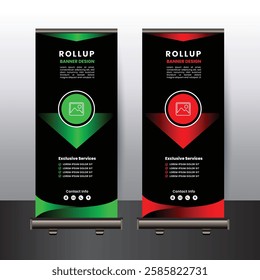 Professional business rollup banner design template 