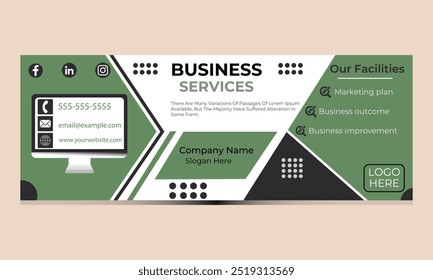 professional business service Facebook cover template