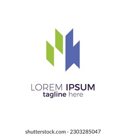 professional business sharp shape logo. green and blue color. sign symbol vector illustration