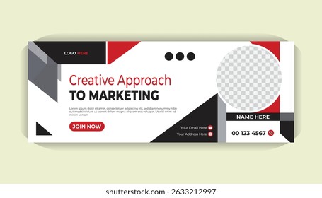 Professional Business Social media Ad Banner with Red Highlights and White Space Design