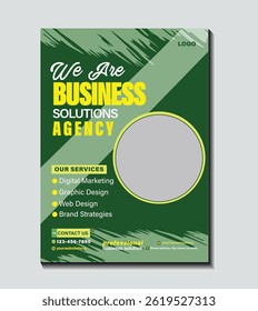 Professional business solutions agency social media flyer template. Perfect for promoting corporate services, consulting, marketing, and growth strategies. Clean, modern, and customizable design.