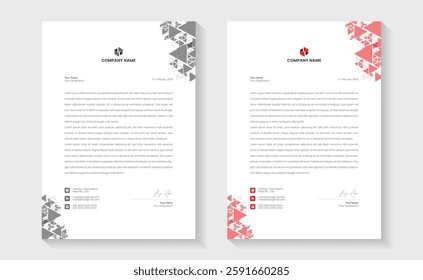 Professional business stationery design. Modern Creative and Clean business style letterhead bundle of your corporate project design. Set to print. modern business letterhead in abstract design.