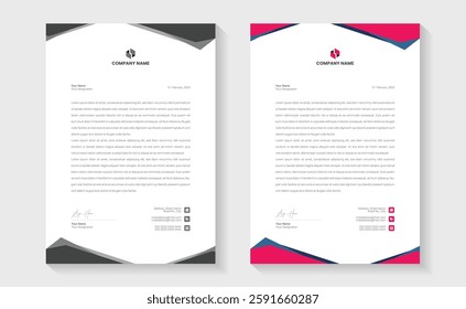 Professional business stationery design. Modern Creative and Clean business style letterhead bundle of your corporate project design. Set to print. modern business letterhead in abstract design.