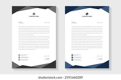 Professional business stationery design. Modern Creative and Clean business style letterhead bundle of your corporate project design. Set to print. modern business letterhead in abstract design.