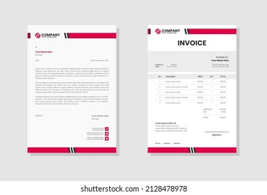 Professional Business stationery letterhead and invoice template