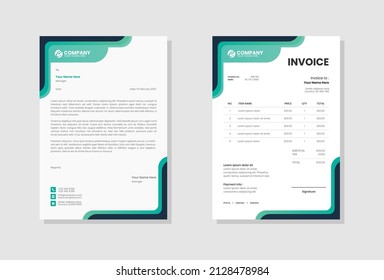 Professional Business stationery letterhead and invoice template