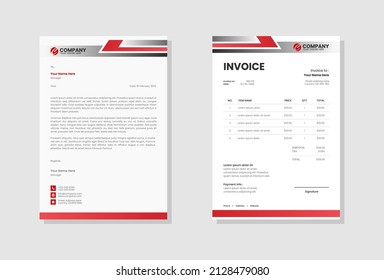 Professional Business stationery letterhead and invoice template