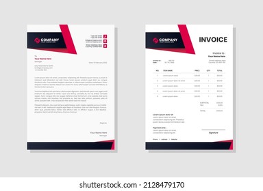Professional Business stationery letterhead and invoice template