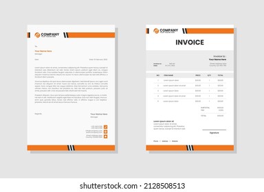 Professional Business stationery letterhead and invoice template