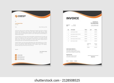 Professional Business stationery letterhead and invoice template