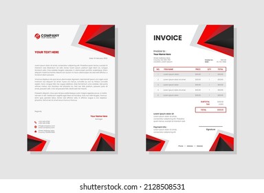 Professional Business stationery letterhead and invoice template