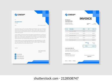 Professional Business stationery letterhead and invoice template