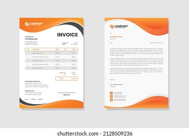 Professional Business stationery letterhead and invoice template