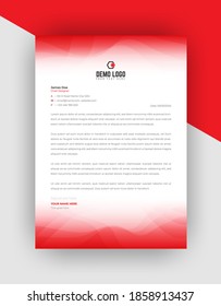 Professional business style letterhead template design / cover letter - vector minimalist colorful design