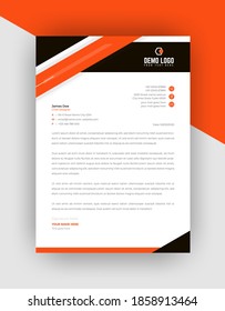 Professional business style letterhead template design / cover letter - vector minimalist colorful design