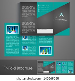 Professional business three fold flyer template, corporate brochure or cover design, can be use for publishing, print and presentation.