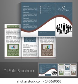 Professional business three fold flyer template, corporate brochure or cover design, can be use for publishing, print and presentation.