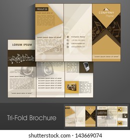 Professional business three fold flyer template, corporate brochure or cover design, can be use for publishing, print and presentation.