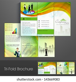 Professional business three fold flyer template, corporate brochure or cover design, can be use for publishing, print and presentation.